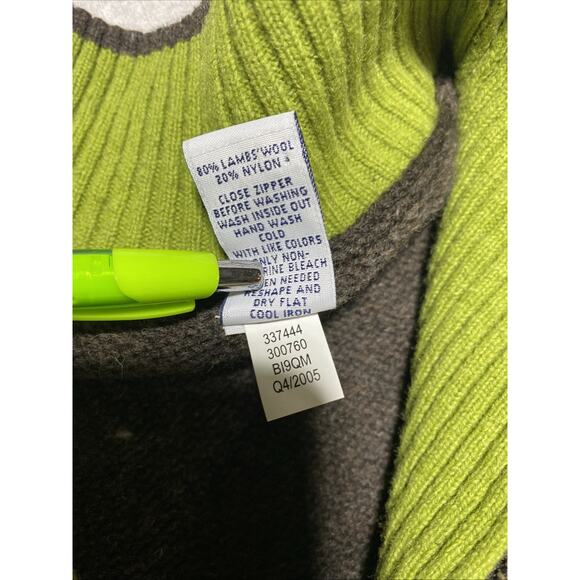 Gap Sweater Mens Extra Large Brown 1/4 Zip Lambs Wool Blend Vintage XL - Picture 4 of 7